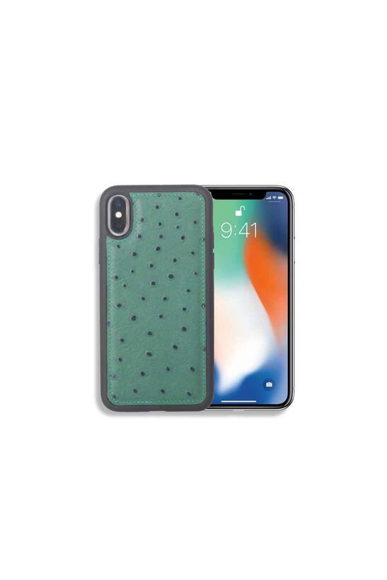 Guard Green Ostrich Model Leather iPhone X / XS Case
