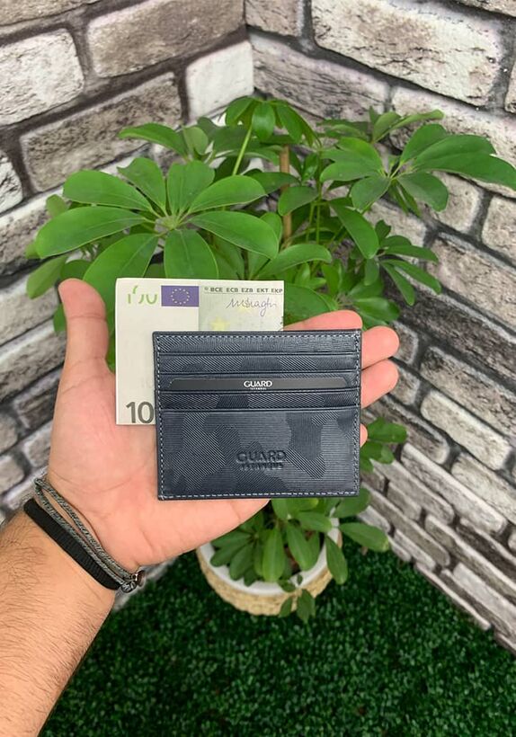 Guard Grey Camouflage Leather Card Holder