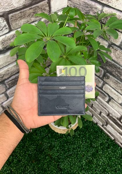 Guard Grey Camouflage Leather Card Holder - Thumbnail