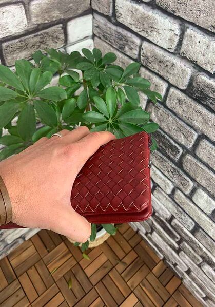 Guard Hand-knitted Small Size Red Genuine Leather Women's Bag - Thumbnail