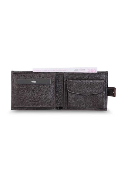 Guard - Horizontal Brown Genuine Leather Men's Wallet with Guard Flip (1)