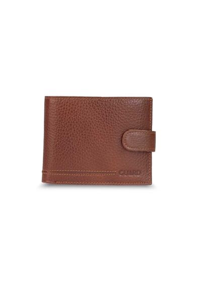 Horizontal Tan Genuine Leather Men's Wallet Guard - Thumbnail