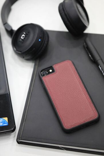 Guard iPhone 6 / 6s / 7 Claret Red Leather Phone Case - Thumbnail