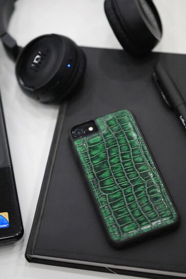Guard iPhone 6 / 6s / 7 Green Croco Model Leather Phone Case - Thumbnail