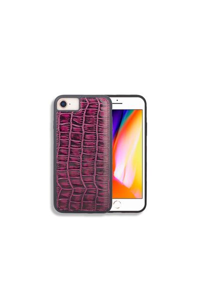 Guard iPhone 6 / 6s / 7 Purple Croco Model Leather Phone Case - Thumbnail