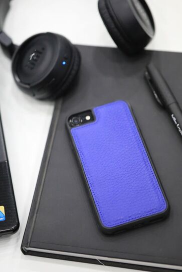 Guard iPhone 6 / 6s / 7 Navy Blue Leather Phone Case - Thumbnail