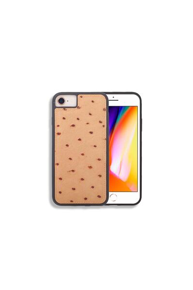 Guard iPhone 6 / 6s / 7 Tan Ostrich Model Leather Phone Case - Thumbnail