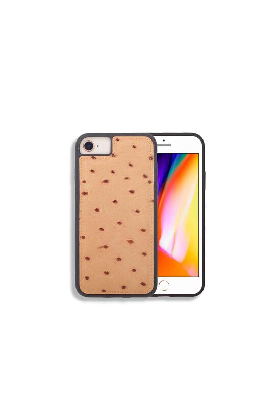 Guard iPhone 6 / 6s / 7 Tan Ostrich Model Leather Phone Case