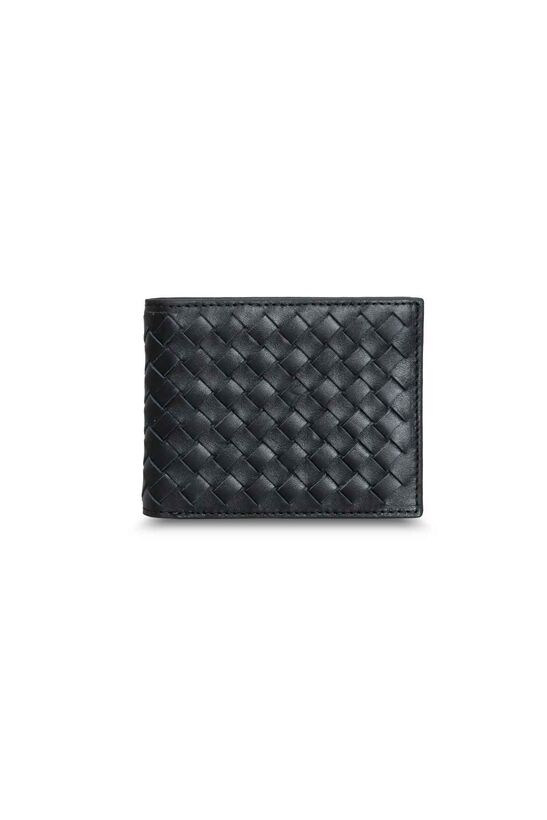 Guard Knit Patterned Black Leather Men's Wallet