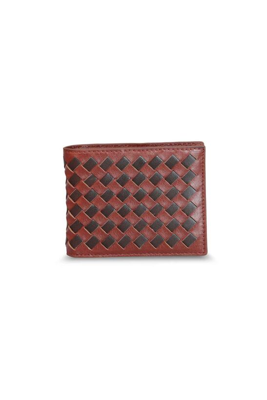 Guard Knitted Patterned Tan Brown Leather Men's Wallet