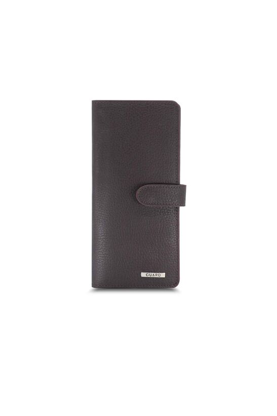 Guard Matte Brown Leather Phone Wallet with Card and Money Compartment