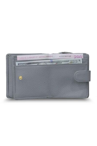 Guard Gray Multi-Compartment Stylish Leather Women's Wallet - Thumbnail