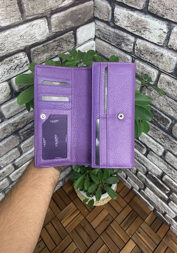 Guard Lilac Leather Zippered Women's Wallet