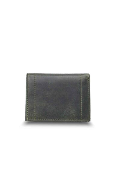 Guard Minimal Antique Green Leather Men's Wallet - Thumbnail