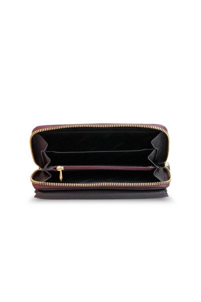 Guard Matte Burgundy Leather Women's Wallet - Thumbnail