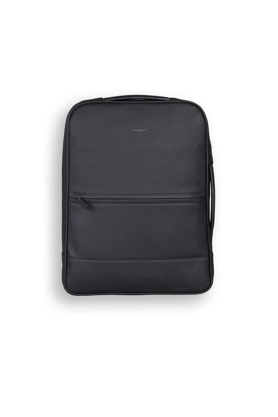 Guard Matte Black Genuine Leather Slim Backpack and Handbag