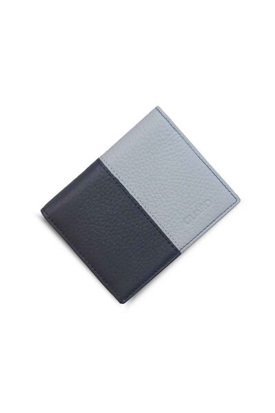 Guard Matte Navy/Grey Leather Men's Wallet - Thumbnail