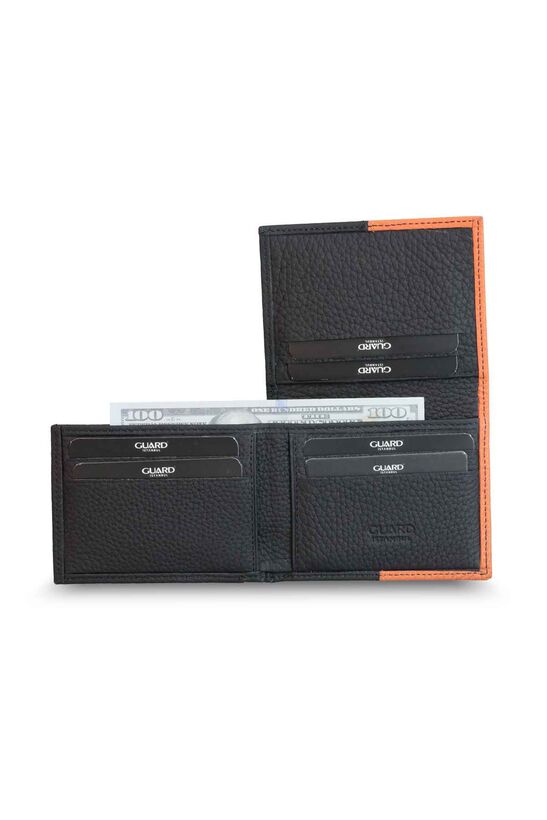 Guard Matte Black/Orange Leather Men's Wallet