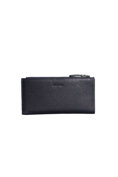 Guard Medium Size Navy Blue Coined Genuine Leather Women's Wallet - Thumbnail