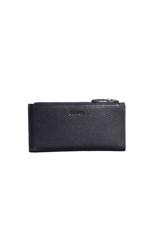 Guard Medium Size Navy Blue Coined Genuine Leather Women's Wallet