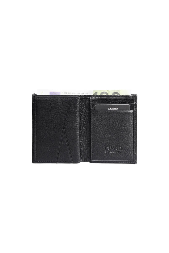 Guard Minimal Black Leather Men's Wallet