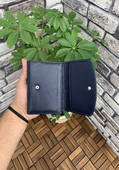 Guard Multi-Compartment Navy Blue Stylish Leather Women's Wallet - Thumbnail