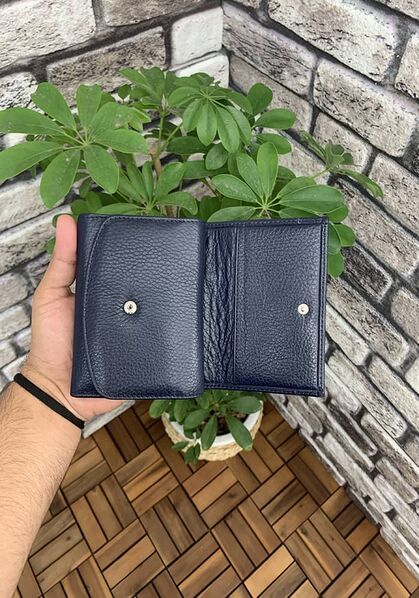 Guard Multi-Compartment Navy Blue Stylish Leather Women's Wallet - Thumbnail