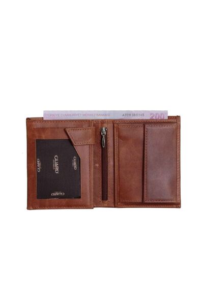 Guard - Guard Multi-Compartment Vertical Antique Tan Leather Men's Wallet (1)