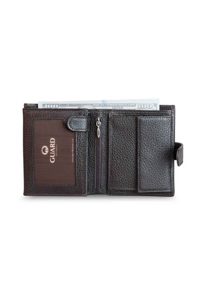 Guard - Guard Multi-Compartment Vertical Brown Leather Men's Wallet (1)