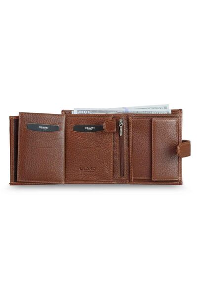 Guard Multi-Compartment Vertical Leather Men's Wallet - Thumbnail
