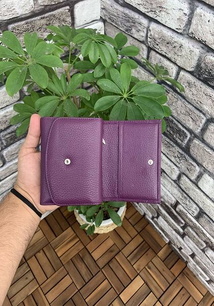 Guard Multi-Compartment Purple Stylish Leather Women's Wallet - Thumbnail