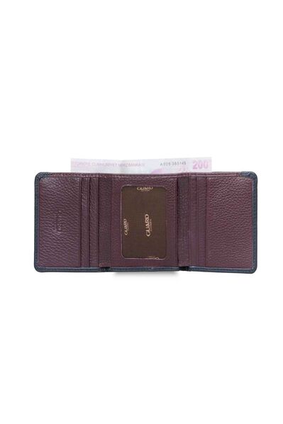 Guard - Guard Navy Blue- Claret Red Leather Men's Wallet (1)