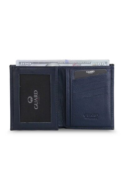 Guard - Guard Navy Blue Cross Card Slot Leather Men's Wallet (1)