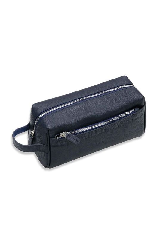 Guard Navy Blue Double Compartment Genuine Leather Unisex Handbag