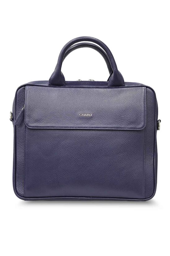 Guard Navy Blue Genuine Leather 14' inch Laptop Bag