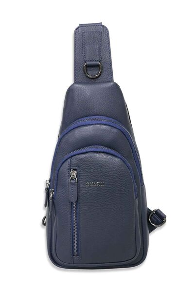 Guard - Guard Navy Blue Genuine Leather Crossbody Bag (1)