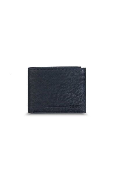 Guard Navy Blue Horizontal Leather Men's Wallet - Thumbnail