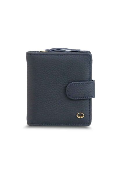 Guard Navy Blue Multi-Compartment Stylish Leather Women's Wallet - Thumbnail