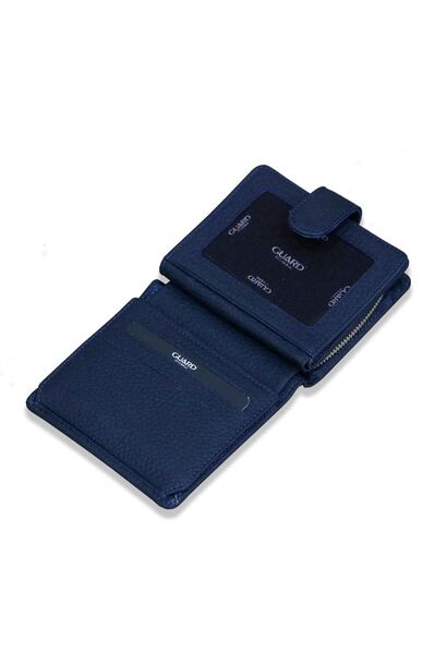Guard Navy Blue Multi-Compartment Stylish Leather Women's Wallet - Thumbnail
