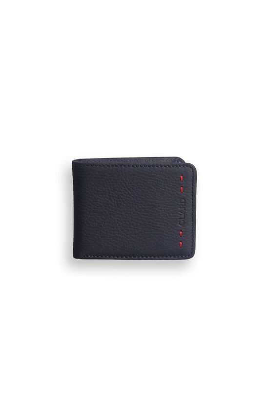 Guard Navy Blue Matte Sport Special Stitching Patterned Leather Men's Wallet