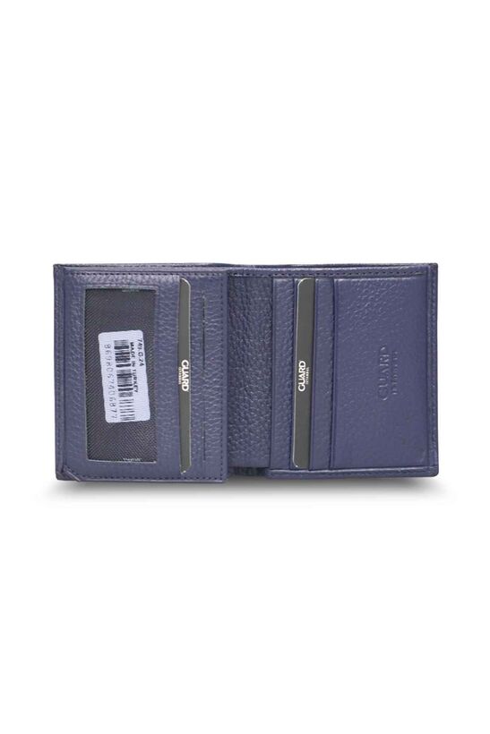 Guard Navy Blue Multi-Compartment Mini Leather Men's Wallet