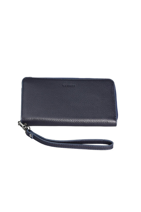 Guard Navy Blue Multifunctional Genuine Leather Wallet and Clutch Bag
