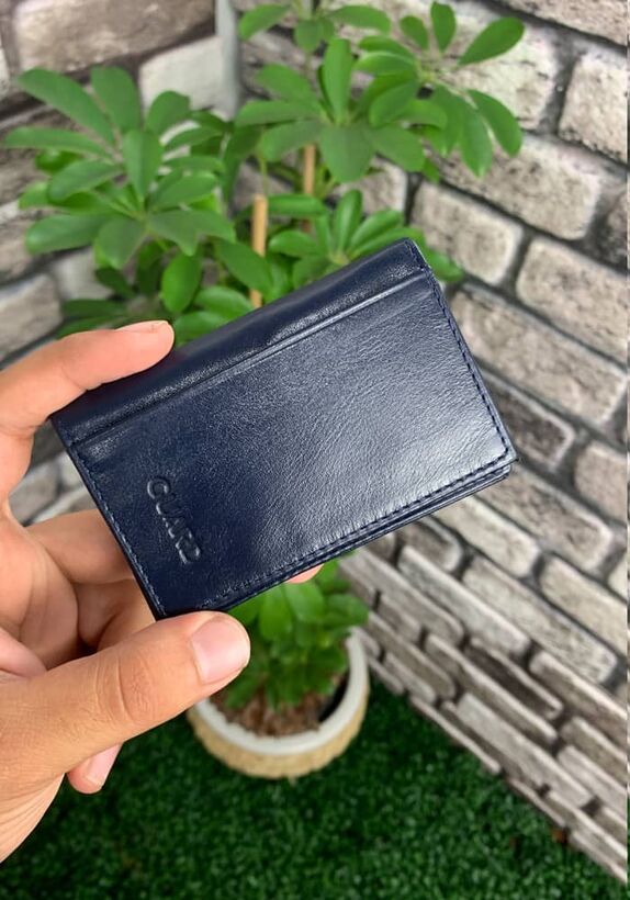 Guard Navy Blue Nappa Leather Card Holder