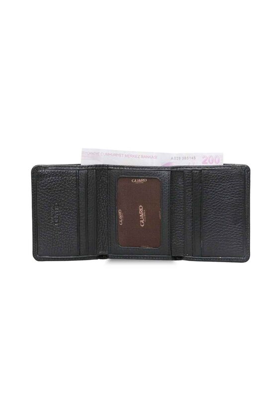 Guard Black Folding Leather Men's Wallet
