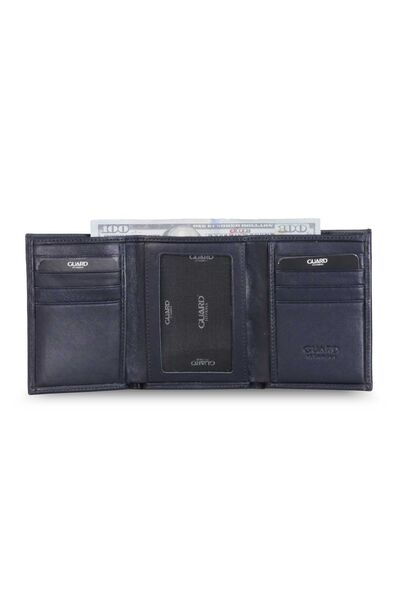 Guard - Guard Navy Blue Vertical Leather Men's Wallet (1)