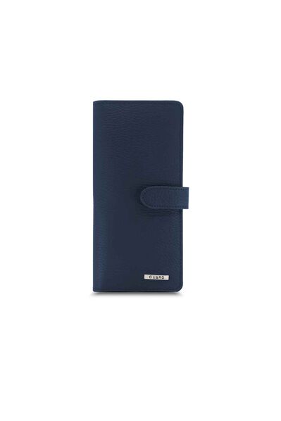 Guard Dark Blue Leather Phone Wallet with Card and Money Slot - Thumbnail