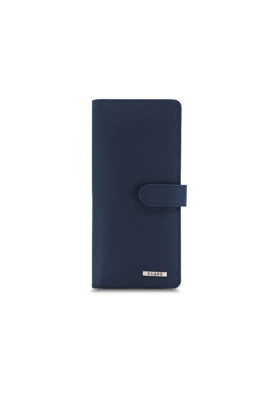 Guard Dark Blue Leather Phone Wallet with Card and Money Slot