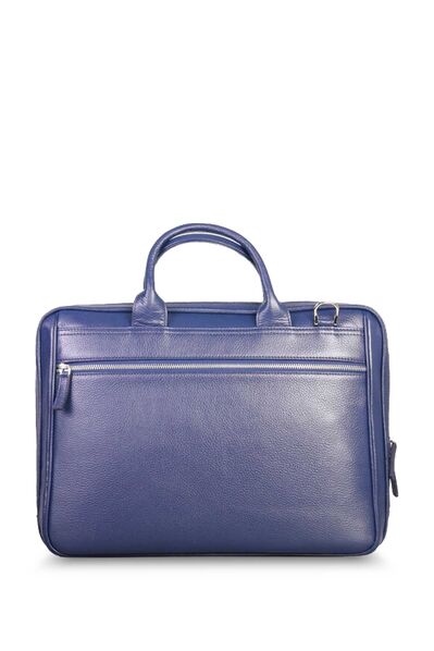 Guard Navy Blue 15.4 Inch Genuine Leather Briefcase With Laptop Compartment - Thumbnail