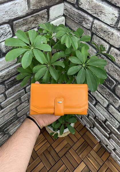 Guard Orange Leather Women's Wallet - Thumbnail