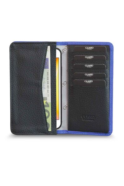 Guard - Guard Blue Black Leather Portfolio Wallet with Phone Entry (1)